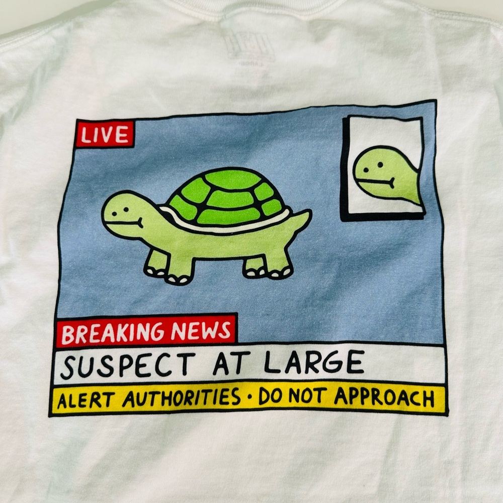 ALab Turtle Graphic Tee - White with Green Print